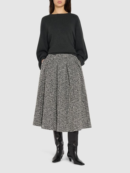 Max Mara: Gallo cotton jersey bouclé midi skirt - women_1 | Luisa Via Roma