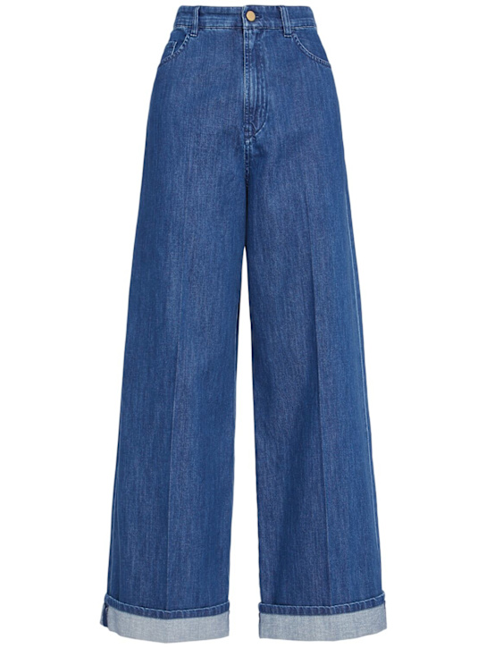 'S Max Mara: Lupino denim wide leg jeans - women_0 | Luisa Via Roma