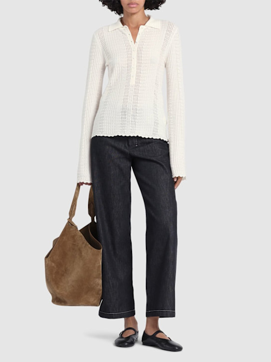 Loulou De Saison: Polo Tiha in maglia fine - Avorio - women_1 | Luisa Via Roma