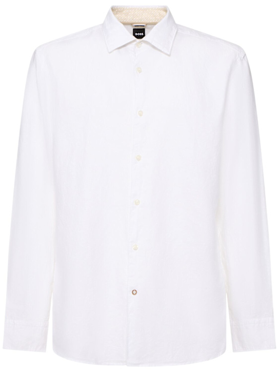 Boss: Kent リネン＆コットンシャツ - men_0 | Luisa Via Roma