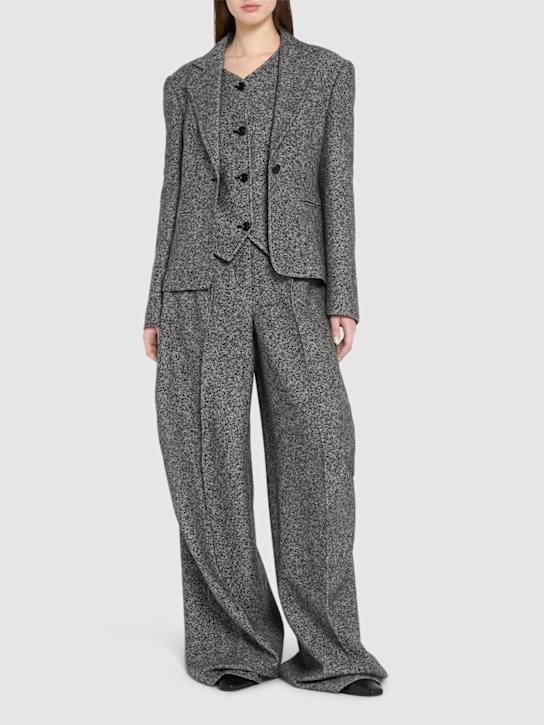 Max Mara: Salmone virgin wool blend blazer - women_1 | Luisa Via Roma