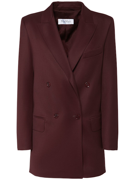 Max Mara: Farad double breast virgin wool blazer - women_0 | Luisa Via Roma