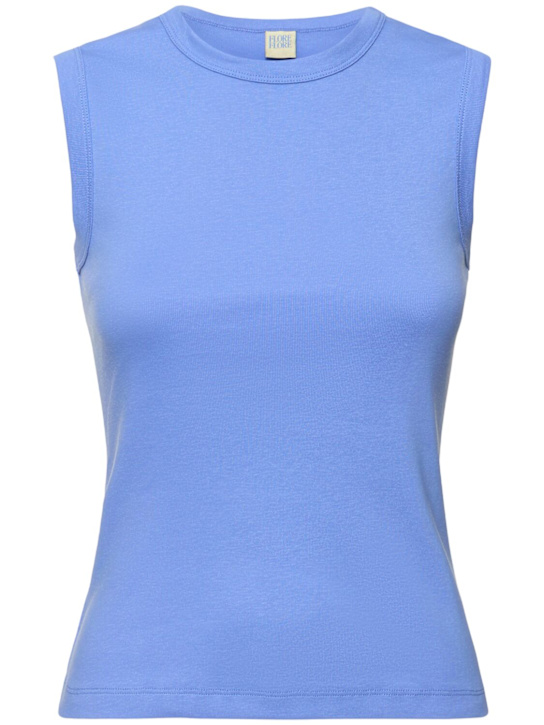 Flore Flore: Esmé organic cotton rib tank top - women_0 | Luisa Via Roma