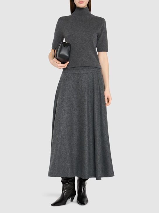 'S Max Mara: Betulla stretch flannel wool midi skirt - women_1 | Luisa Via Roma