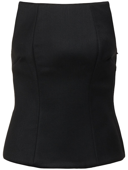 Entire Studios: Mantle wool blend corset - Black - women_0 | Luisa Via Roma