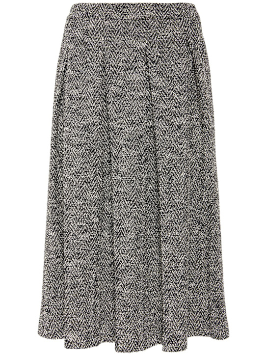 Max Mara: Gallo cotton jersey bouclé midi skirt - women_0 | Luisa Via Roma