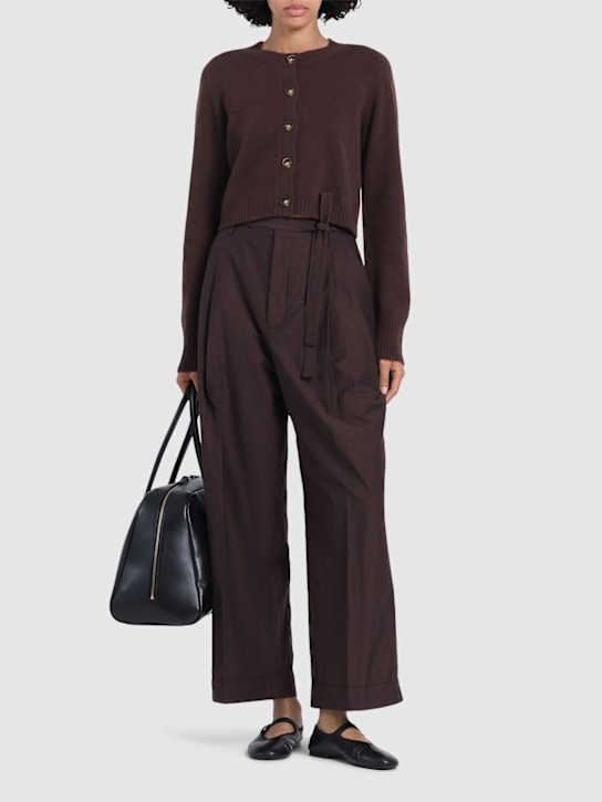 Loulou De Saison: Zephir LDS cropped cardigan - Brown - women_1 | Luisa Via Roma