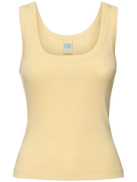 Flore Flore: Hillie scoop neck tank top - Light Yellow - women_0 | Luisa Via Roma