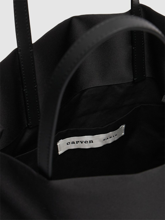 Carven: Jeanne satin tote bag - Black - women_4 | Luisa Via Roma