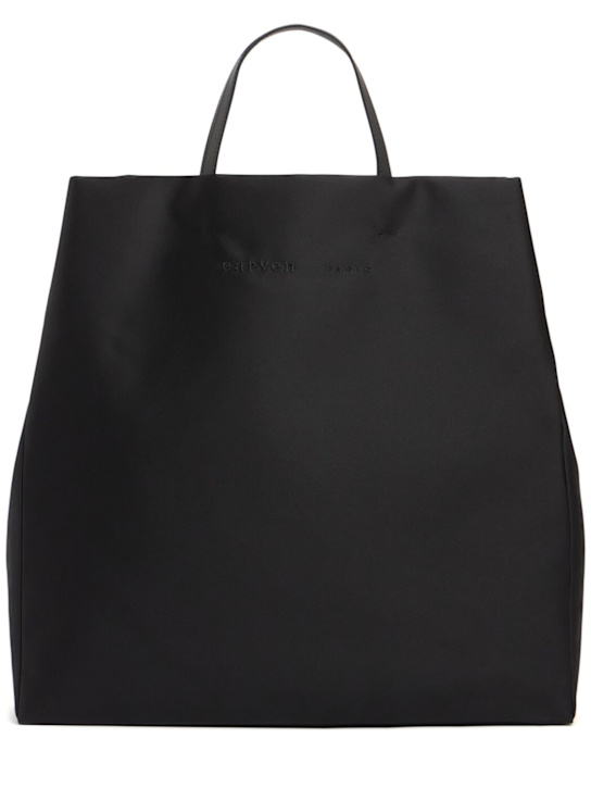 Carven: Jeanne satin tote bag - Black - women_0 | Luisa Via Roma