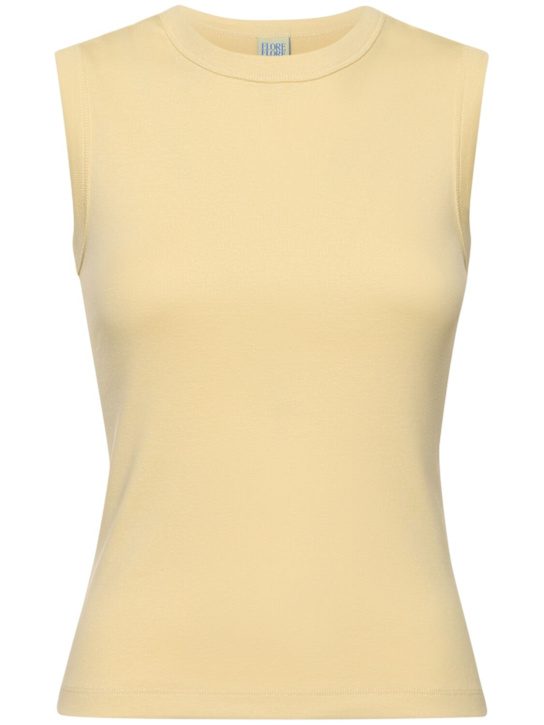Flore Flore: Esmé organic cotton rib tank top - women_0 | Luisa Via Roma