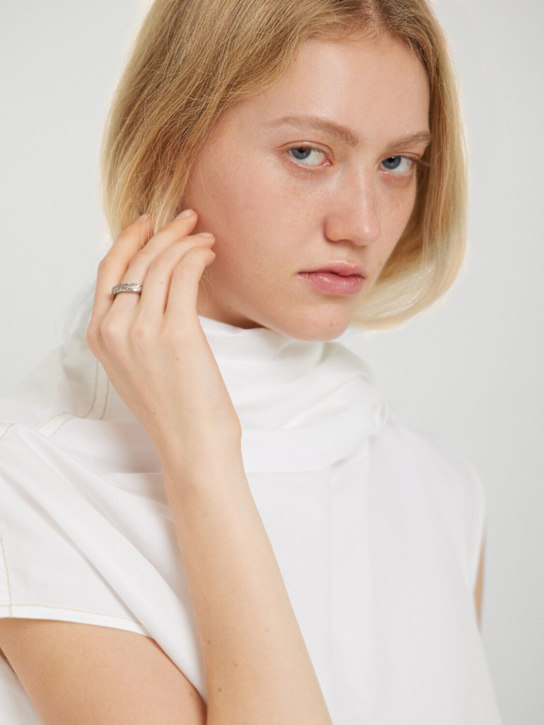 Maison Margiela: Bicolor enamel crystal star thin ring - women_1 | Luisa Via Roma