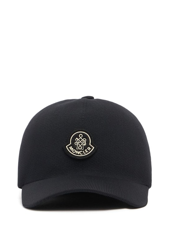 Moncler: CNY nylon baseball cap - Black - men_0 | Luisa Via Roma