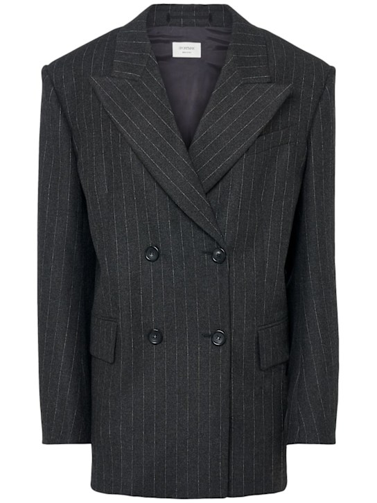 Sportmax: Belford pinstripe flannel blazer - women_0 | Luisa Via Roma