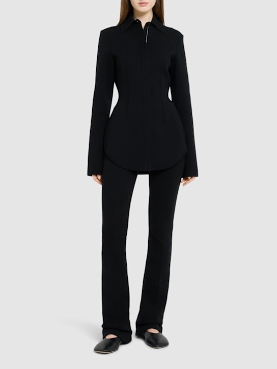 Sportmax: Baffo stretch viscose blazer - women_1 | Luisa Via Roma