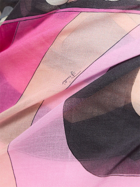Pucci: Printed cotton pareo skirt - Black/Fuchsia - women_2 | Luisa Via Roma