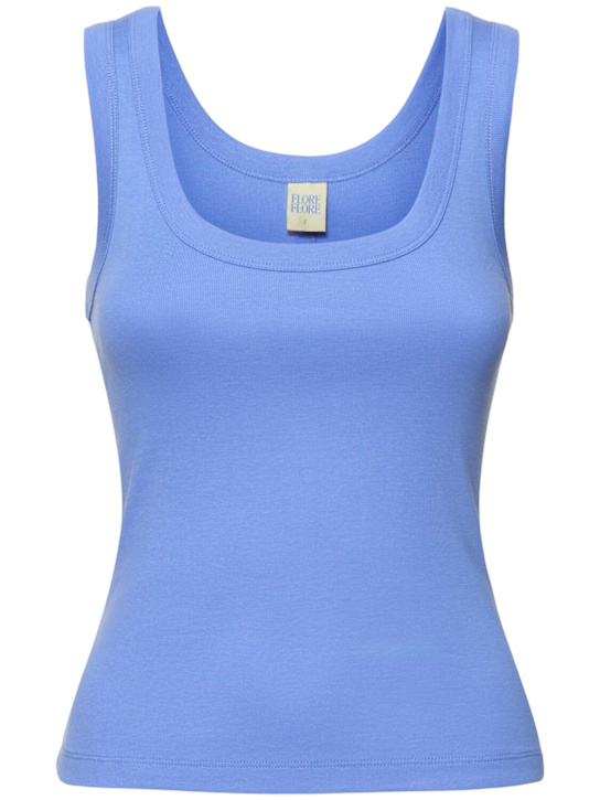 Flore Flore: Hillie scoop neck tank top - ライトブルー - women_0 | Luisa Via Roma