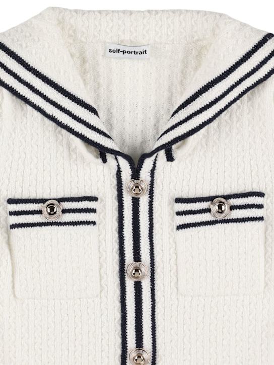 Self-portrait: Vestito in maglia texturizzata - Crema - kids-girls_1 | Luisa Via Roma