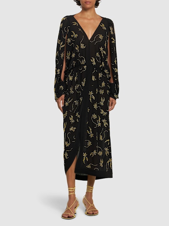 16arlington: Licia embellished chiffon midi dress - women_1 | Luisa Via Roma