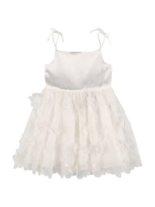 Self-portrait: Vestito in tulle con decorazioni - Bianco - kids-girls_0 | Luisa Via Roma