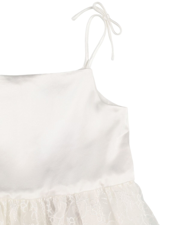 Self-portrait: Vestito in tulle con decorazioni - Bianco - kids-girls_1 | Luisa Via Roma
