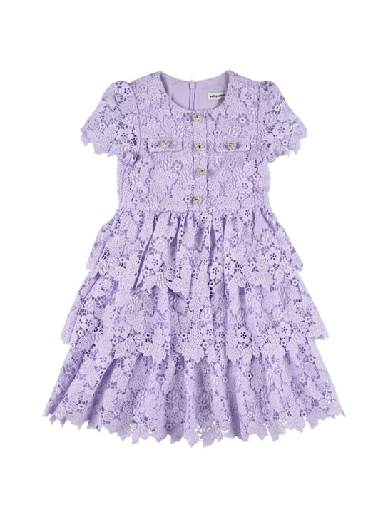 Self-portrait: Vestito in pizzo butterfly - Lilla - kids-girls_0 | Luisa Via Roma