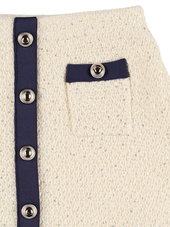 Self-portrait: Gonna in maglia con paillettes - Crema - kids-girls_1 | Luisa Via Roma