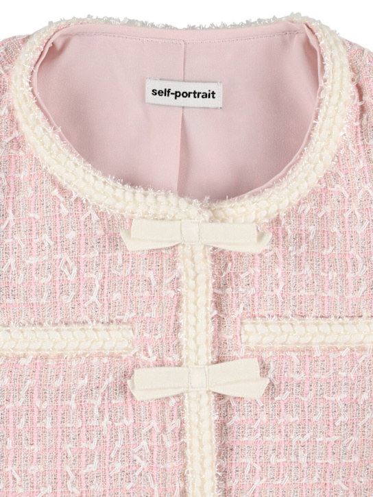 Self-portrait: Giacca bouclé con fiocchi - Rosa - kids-girls_1 | Luisa Via Roma