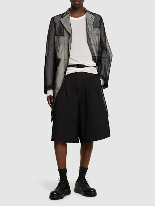 Comme des Garçons Homme Plus: Garment dyed gabardine shorts - men_1 | Luisa Via Roma
