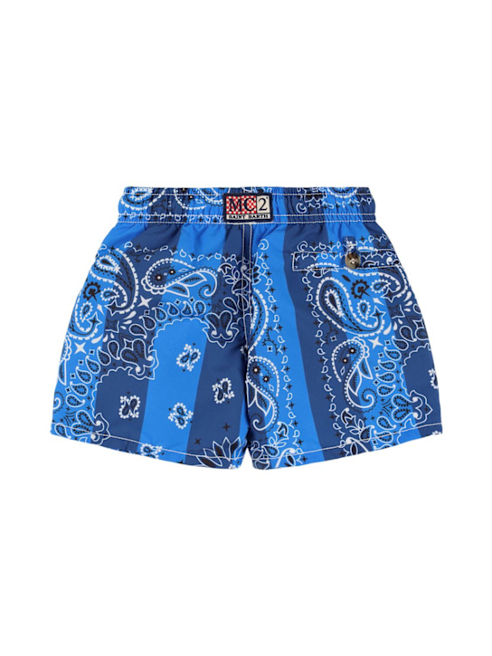 Mc2 Saint Barth: Bandana print nylon swim shorts - kids-boys_1 | Luisa Via Roma