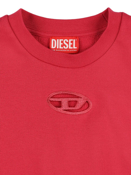 Diesel Kids: Cropped cotton sweatshirt w/logo - kids-girls_1 | Luisa Via Roma