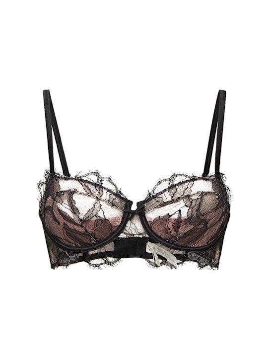 Fleur Du Mal: Sophia lace balconette bra - Black - women_0 | Luisa Via Roma