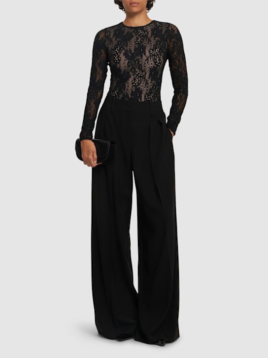 Zimmermann: Stretch lace bodysuit - Black - women_1 | Luisa Via Roma