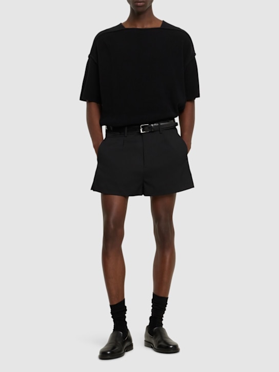 Entire Studios: Puny wool blend shorts - Black - men_1 | Luisa Via Roma