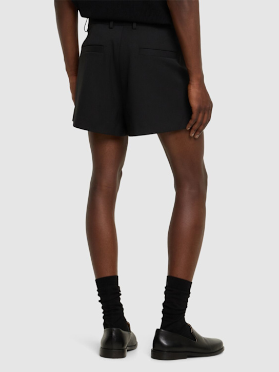 Entire Studios: Puny wool blend shorts - Black - men_2 | Luisa Via Roma