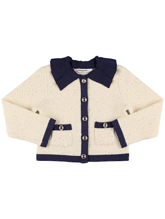 Self-portrait: スパンコール付きニットカーディガン - クリーム - kids-girls_0 | Luisa Via Roma