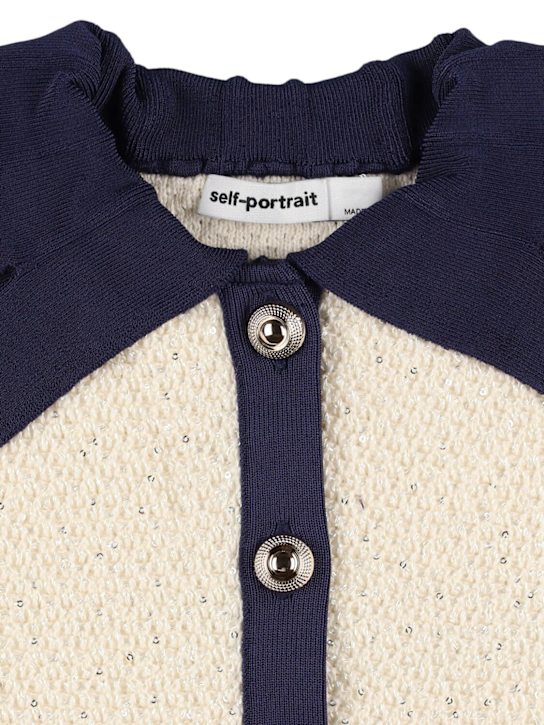 Self-portrait: スパンコール付きニットカーディガン - クリーム - kids-girls_1 | Luisa Via Roma