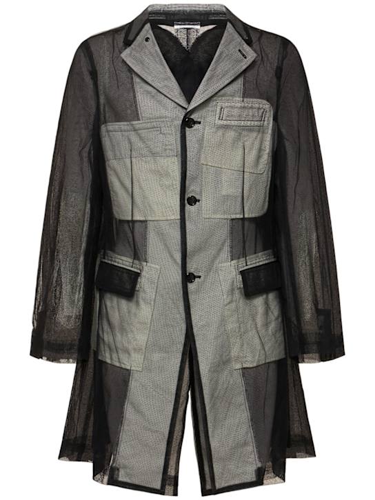 Comme des Garçons Homme Plus: Nylon tulle jacket - men_0 | Luisa Via Roma