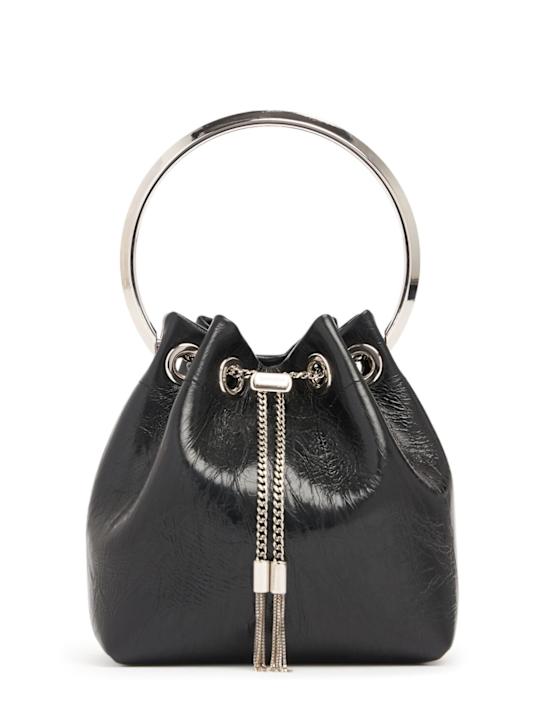 Jimmy Choo: Bon Bon crinkled leather top handle bag - women_0 | Luisa Via Roma