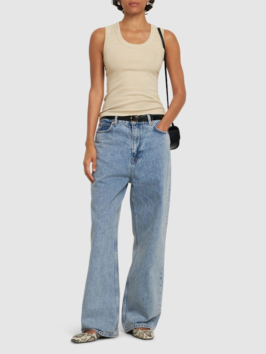 Cotton blend scoop tank top - Thumbnail 2