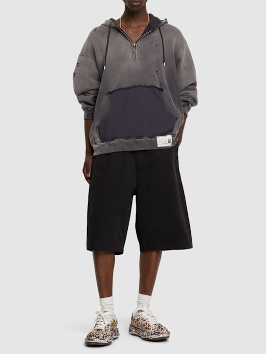 Mihara Yasuhiro: Sun faded half zip hoodie - men_1 | Luisa Via Roma