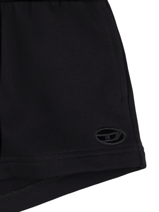 Diesel Kids: Shorts aus Baumwolljersey mit Logodruck - Schwarz - kids-girls_1 | Luisa Via Roma