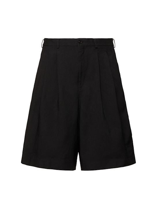 Comme des Garçons Homme Plus: Garment dyed gabardine shorts - men_0 | Luisa Via Roma
