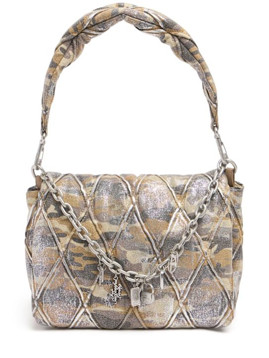 Diesel: Medium Charm-D canvas shoulder bag - women_0 | Luisa Via Roma