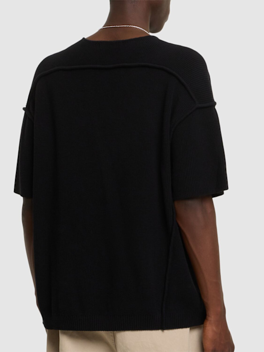 Entire Studios: Knit block t-shirt - Black - men_2 | Luisa Via Roma