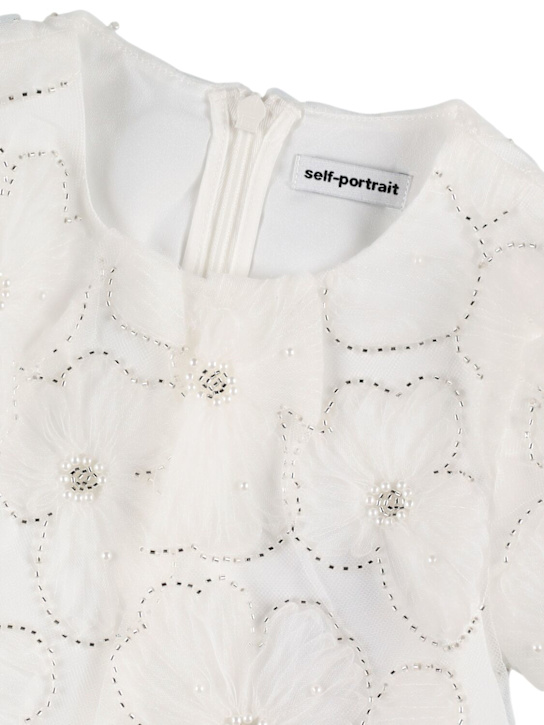 Self-portrait: Vestito in tulle con decorazioni - Bianco - kids-girls_1 | Luisa Via Roma