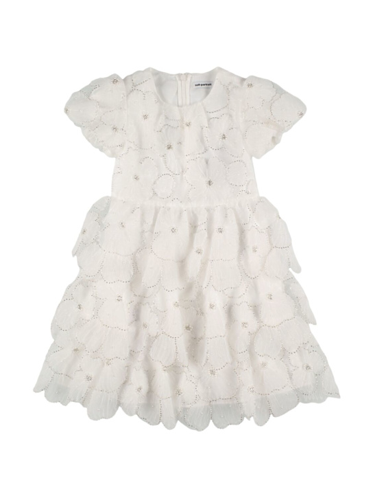 Self-portrait: Vestito in tulle con decorazioni - Bianco - kids-girls_0 | Luisa Via Roma