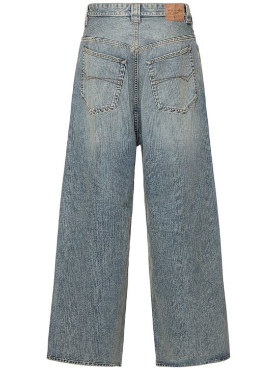 Balenciaga: Baggy cotton jeans - Indigo - men_3 | Luisa Via Roma