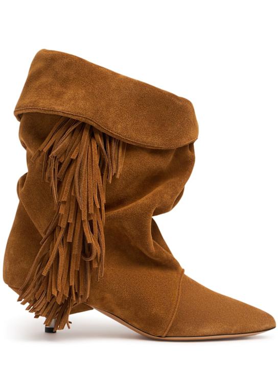 Isabel Marant: 45mm Edrik fringed suede boots - women_0 | Luisa Via Roma