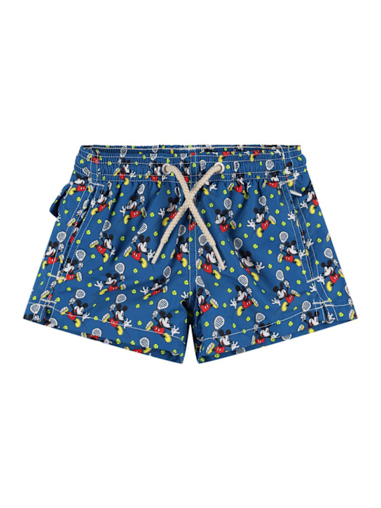 Mc2 Saint Barth: Mickey print nylon swim shorts - kids-boys_0 | Luisa Via Roma